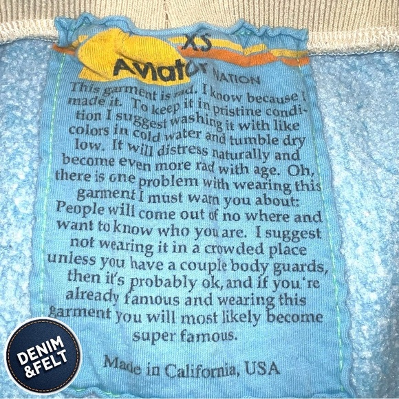 Aviator Nation Women’s Sky Blue Rainbow Rib Sweatpant/Joggers w/ Pockets| EUC🩵🌈 - Picture 12 of 15